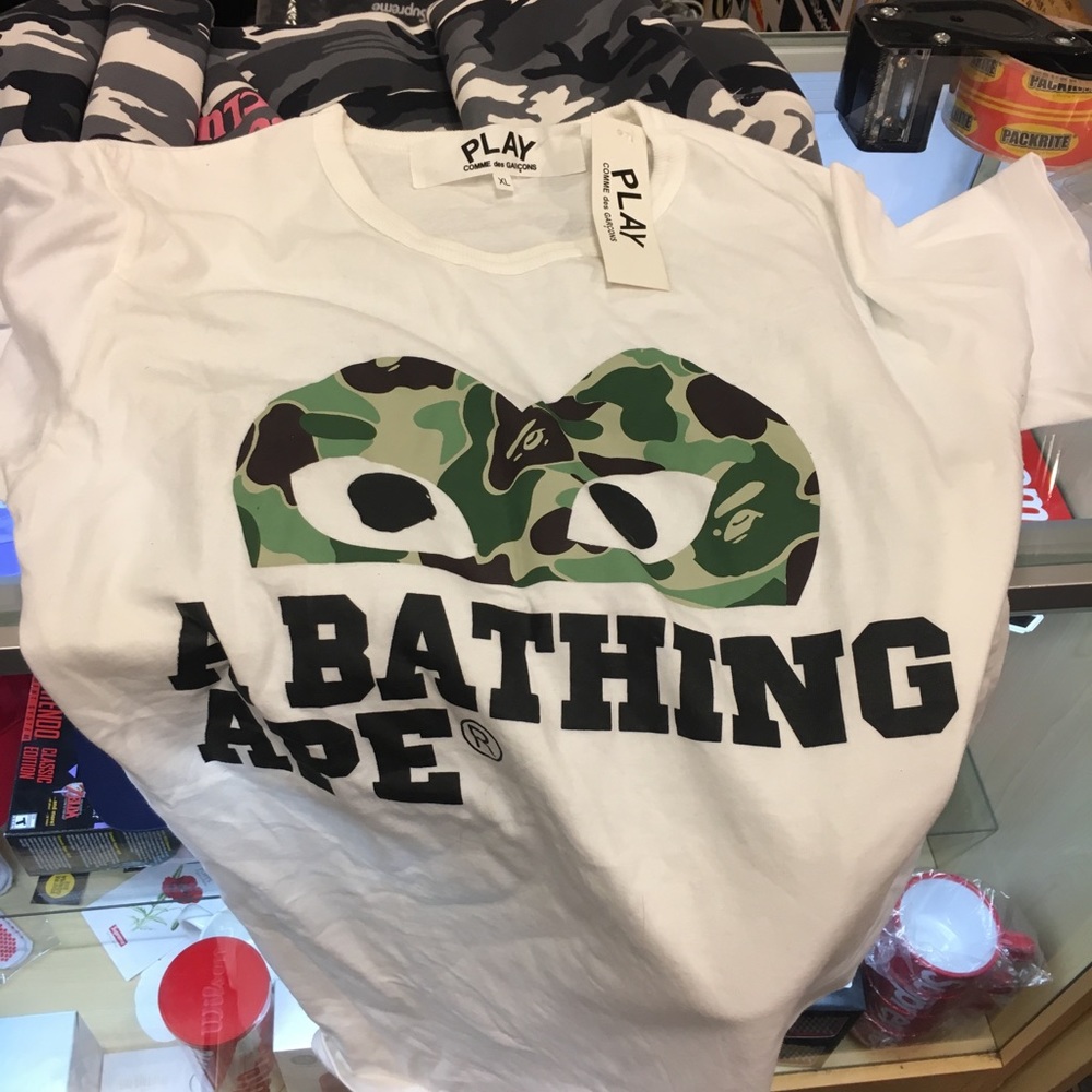 Bape commes de garçons t shirt